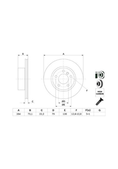 Bmw 1 F21 116d 2.0 2012-2015 Bosch Ön Disk 284mm 2 Adet