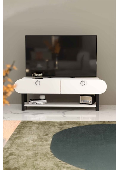 Beyaz Modern Tv Ünitesi - 110 Cm