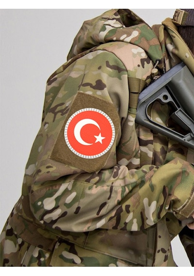 Türkiye Bayrak Yuvarlak - Cırt - Patch - Peç - Arma - 8 Cm Kırmızı