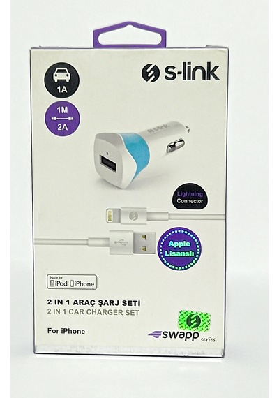 S-link Ip-sw18 Araç İçi Şarj Aleti Lightning 5v/1a