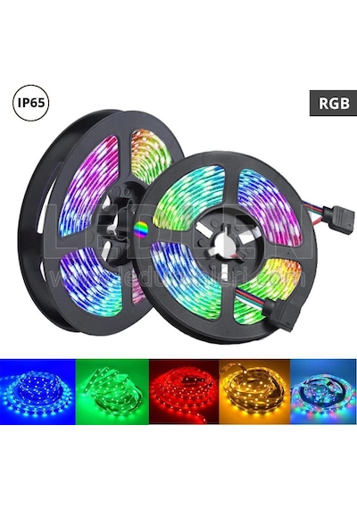 Tedar Rgb Şerit 5 Metre 16 Renkli Kumandalı Adaptörlü Çift Taraflı Bant Najmaddin Standart
