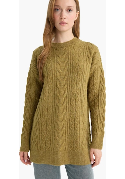 Defacto Relax Fit Bisiklet Yaka Triko Tunik F4530ax25wngn730 Yeşil Defacto Relax Fit Bisiklet Yaka Triko Tunik F4530ax25wngn730 Yeşil