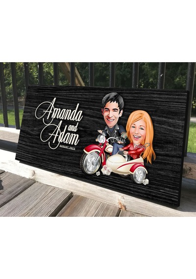 Bk Gift Kişiye Özel Sevgililer Karikatürlü Antik Siyah Ebony Ahşap Tabela-12, Dekoratif Tabela, Rustik Ev Dekorasyonu, Duvar Dekoru