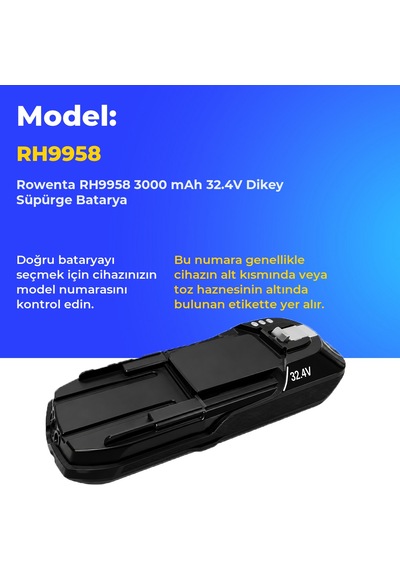 Rowenta Rh9958 3000 Mah 32.4v Dikey Süpürge Batarya