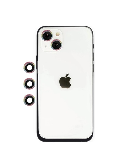 Apple İphone 14 Uyumlu Shine Kamera Lens - Rainbow
