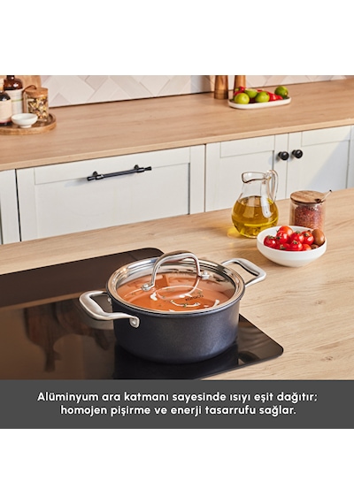 Karaca Biodiamond Pro İndüksiyon Tabanlı Tencere 20 Cm Şeffaf
