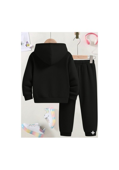 Stil X Twıce Baskılı Sweatshırt Takım / K Pop Siyah-1