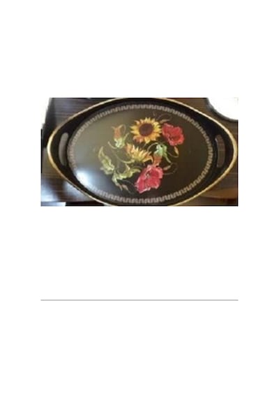 Oval Hira Desenli Sunum Tepsisi Royaleks-isr-5723 Ahşap - Kırmızı