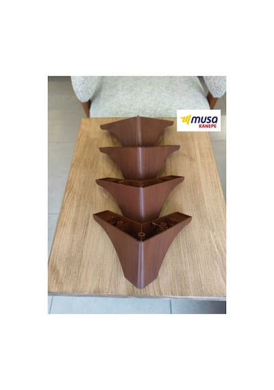 10 Cm. Koltuk Ayağı - Kanepe Ayağı - Mobilya Ayağı - Baza Ayağı - Bellona Ayak Vida Dahil Kahverengi