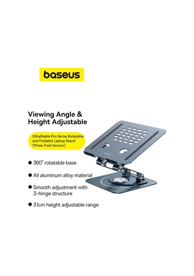 Ayarlanabilir Dizüstü Bilgisayar Standı, 360 Derece Dönebilen Ayarlanabilir Dizüstü Bilgisayar Standı Üç Katlı Versiyon Macbook Air Pro, Dell Xps, Hp Vb. İçin Ergonomik Katlanabilir Stand