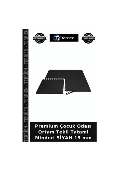 Premium Çocuk Odası Ortam Tekli Tatami Minderi Siyah-13 Mm