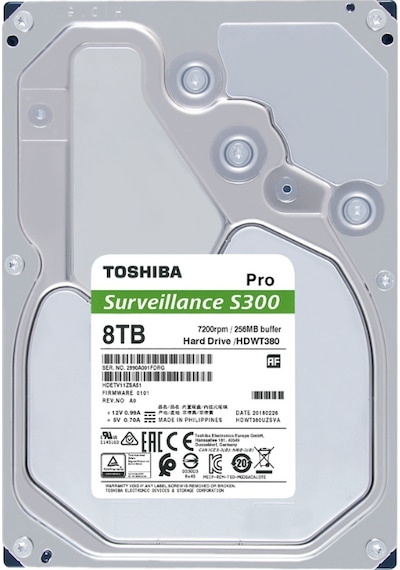Toshiba 3,5" 8tb S300 Pro 256mb Hdwt380uzsva 7200rpm Sata 3 7/24