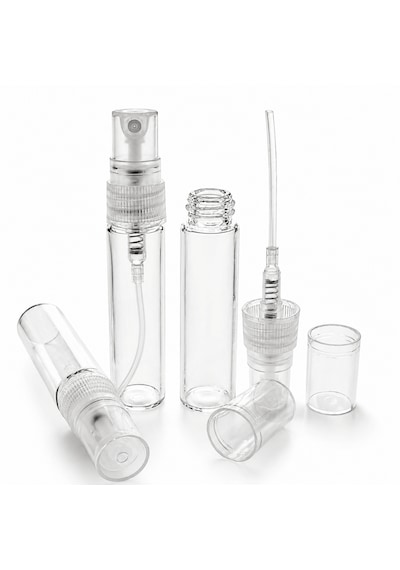 50 Adet Boş Cam Parfüm Şişe, 5 Ml, Spreyli, Şeffaf