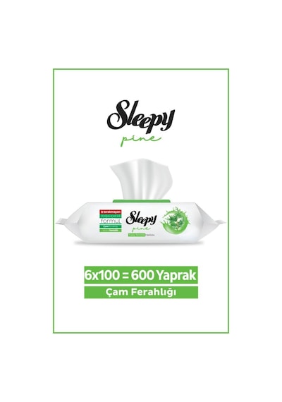 Sleepy Pine Yüzey Temizlik Havlusu&mendili Çam Ferahlığı 6x100 600 Yaprak Beyaz