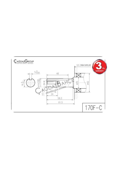Goldmoto Gm170Fe-C Dizel Motor 5 Hp Marşlı Krank Mili Kamalı