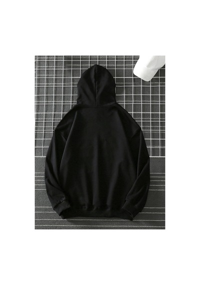 Tarzsokak Unisex Emoji Özel Baskılı Kapüşonlu Oversize Sweatshirt Siyah