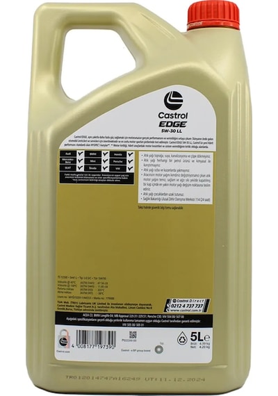 Castrol Edge 5W-30 Ll Tam Sentetik Partiküllü Motor Yağı
