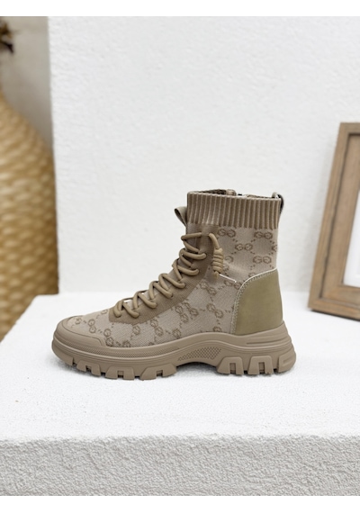 25k310-22 Örme Triko Boğazlı Sneaker Spor Ayakkabı Kadın 001
