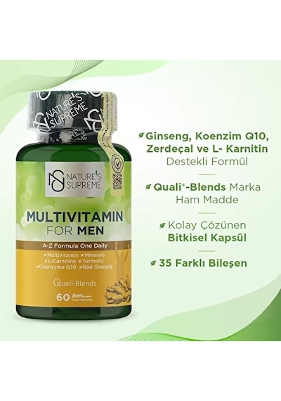 Nature's Supreme Multivitamin For Men 60 Kapsül 2 Adet