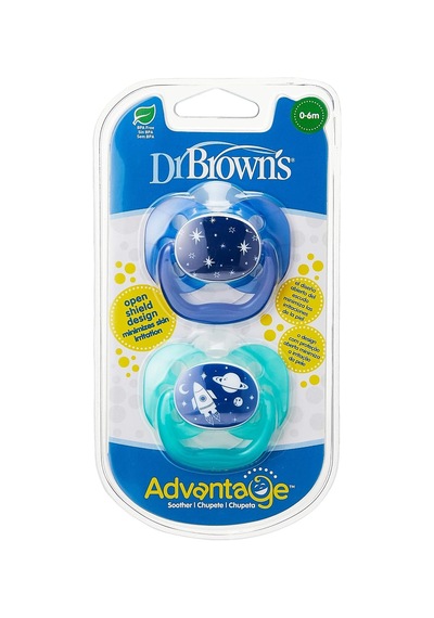 Dr. Brown's Advantage Yalancı Emzik - 1. Evre, Mavi, İkili Paket