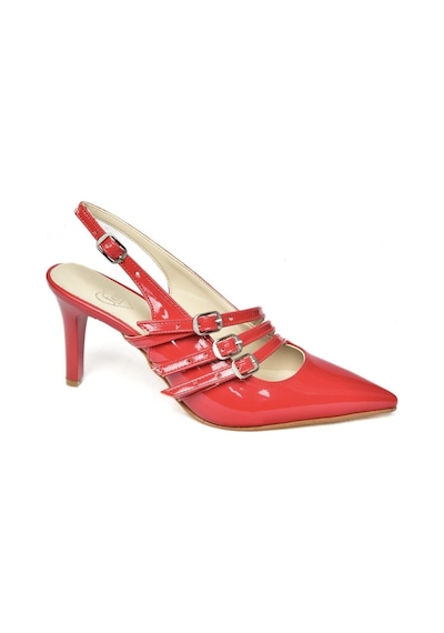 Fox Shoes R654218308 Kırmızı Rugan İnce Topuklu Kadın Ayakkabı Kırmızı