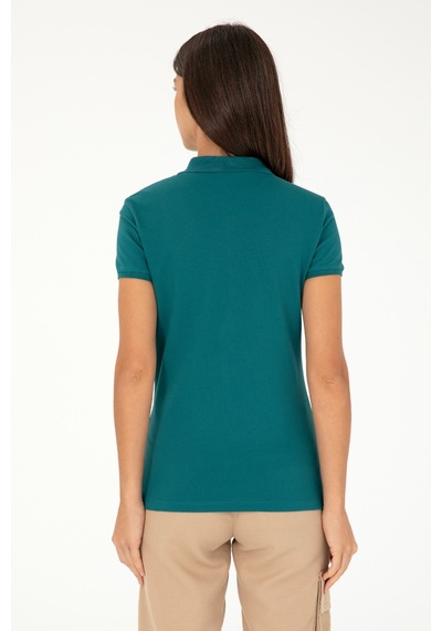 U.S. Polo Assn. Kadın Koyu Yeşil Basic Polo Yaka Tişört 50280071-VR101