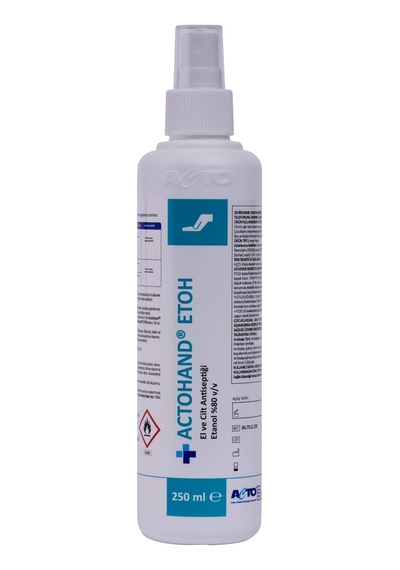 Actohand Etoh 250 Ml El Ve Cilt Antiseptiği /%80 Etanol V/v İçerikli Hızlı Etkili Dezenfektan / Zararlı Mi