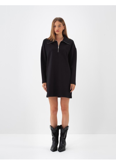 Xint Siyah Oversize Pamuklu Elbise 286227