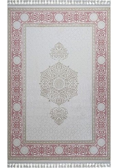 Gabardin Halı Miranda Serisi 4018 Akrilik Halı Salon Oturma Odası Halısı Krem