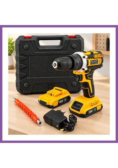 Bezos Şarjlı Matkap Seti 1850 Rpm 18w Çantalı Yedek Bataryalı Sarı Bzoshb