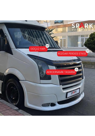 Volkswagen Crafter 2006-2012 Yıl Aralığı Uyumlu Kaput Rüzgarlığı 4mm Siyah