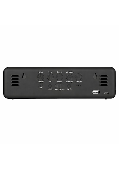 Hd Led Aynalı Dijital Masa Saati Sıcaklık Tarih Alarm Usb Şarjlı Elektronik Saat Siyah Yüzey