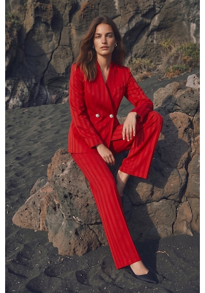 Sateen Anna Ceket - Kırmızı-137480