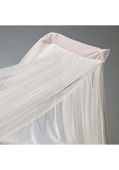 Meltem Kids Mondo Sallanır Ahşap Anne Yanı Beşik 60x120 CM ( Beyaz- Pretty) Pembe