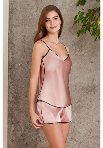 Pierre Cardin Premium Kadın Saten 4'lü Gecelik İp Askılı Pijama Şortlu Kutulu Gelin Çeyiz Seti Gül Pierre Cardin Premium Kadın Saten 4'lü Gecelik İp Askılı Pijama Şortlu Kutulu Gelin Çeyiz Seti Gül
