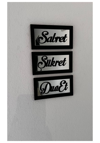 Sabret Şükret Dua Et 3'lü Tablo Seti Duvar Süsü