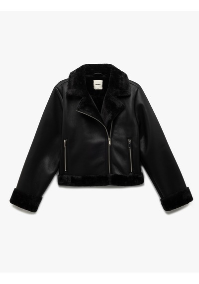 Koton Uzun Kollu Fermuarlı Suni Kürk Astarlı Kruvaze Suni Deri Biker Crop Ceket Siyah 6wak20091ew Siyah Koton Uzun Kollu Fermuarlı Suni Kürk Astarlı Kruvaze Suni Deri Biker Crop Ceket Siyah 6wak20091ew Siyah