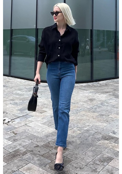 Madmext Açık Mavi Slim Fit Kadın Mom Jean Mg1738-açık Mavi Açık Mavi