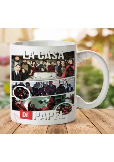 La Casa De Papel Oyuncular Iki Tarafı Baskılı Kupa Bardak Çok Renkli