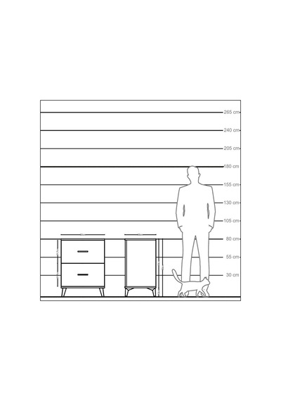 Kronos Komodin 2 Çekmeceli 60x59x80 Çam-antrasit Atlas Çam