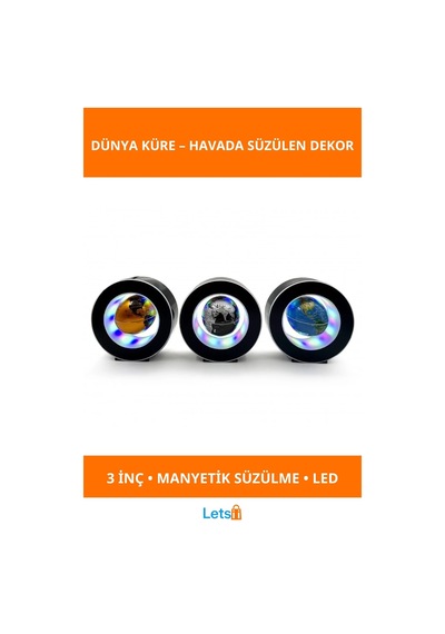 Manyetik Siyah Yuvarlak Led'li Dünya Küresi Diğer