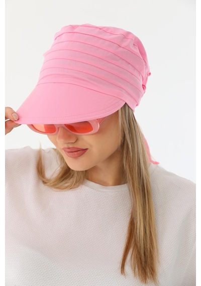 Elif İç Giyim Safari Bağlamalı Pembe Siperli Bandana Vizör Pembe