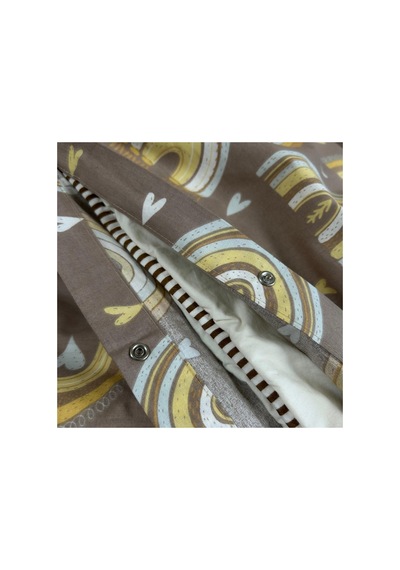Stylish Brownie Rainbow %100 Doğal Pamuk Tek Kişilik Nevresim Seti 2 Parça 160 X 220 Cm Çok Renkli