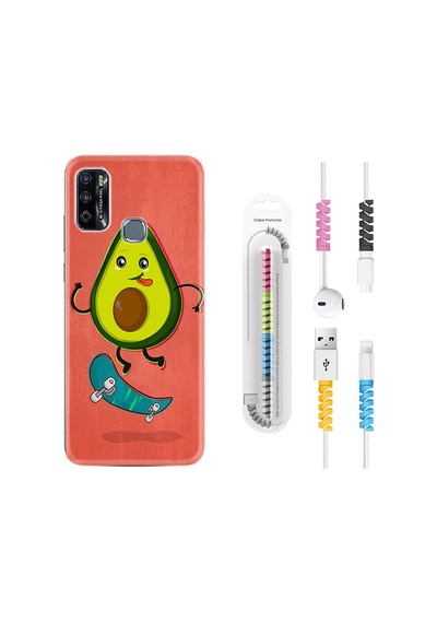 Infinix Hot 9 Play Kılıf Kablo Koruyuculu Avokado Skate 1741
