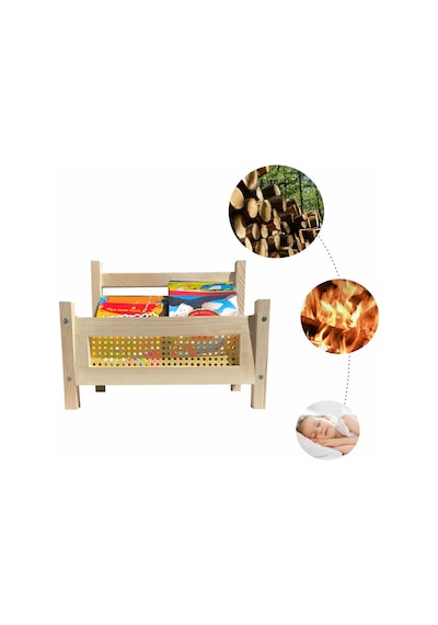 Ahşap Montessori Bank Kitaplık ve Dergilik