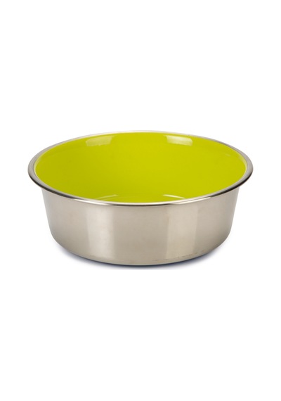 Beeztees Köpek Mama Su Kabı, Paslanmaz Çelik, İçi Sarı, 20cm, 1,9l
