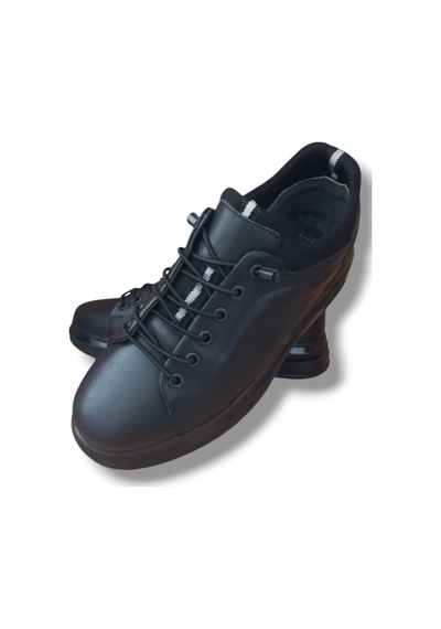 Growish Gr0226 Hakiki Deri Günlük Mat Siyah Erkek Sneaker Ayakkabı Siyah