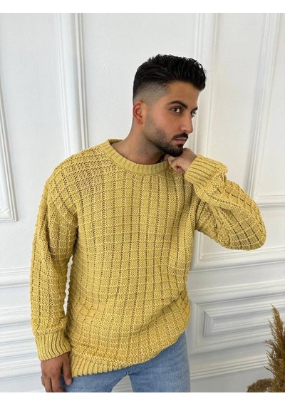 Elku Moda Kazak Oversize Kare Örme Desenli Naturel Pamuk Bol Kesim Tüylenmeyen Salaş Triko Kazak Hardal Elku Moda Kazak Oversize Kare Örme Desenli Naturel Pamuk Bol Kesim Tüylenmeyen Salaş Triko Kazak Hardal