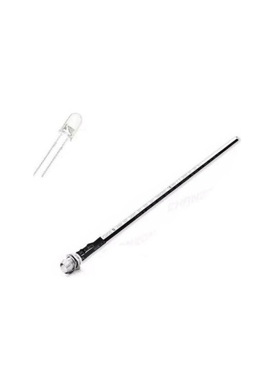 12v Led Şase Tip Mercekli Kablolu 1 Adet Beyaz Şeffaf - 20 Cm