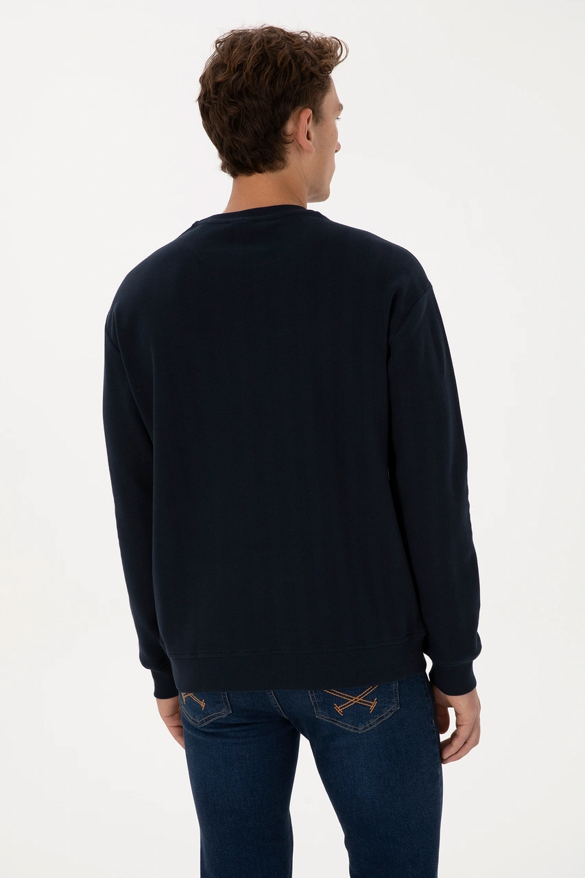U.S. Polo Assn. Erkek Comfort Fit Bisiklet Yaka Lacivert Sweatshirt 50317050-VR033